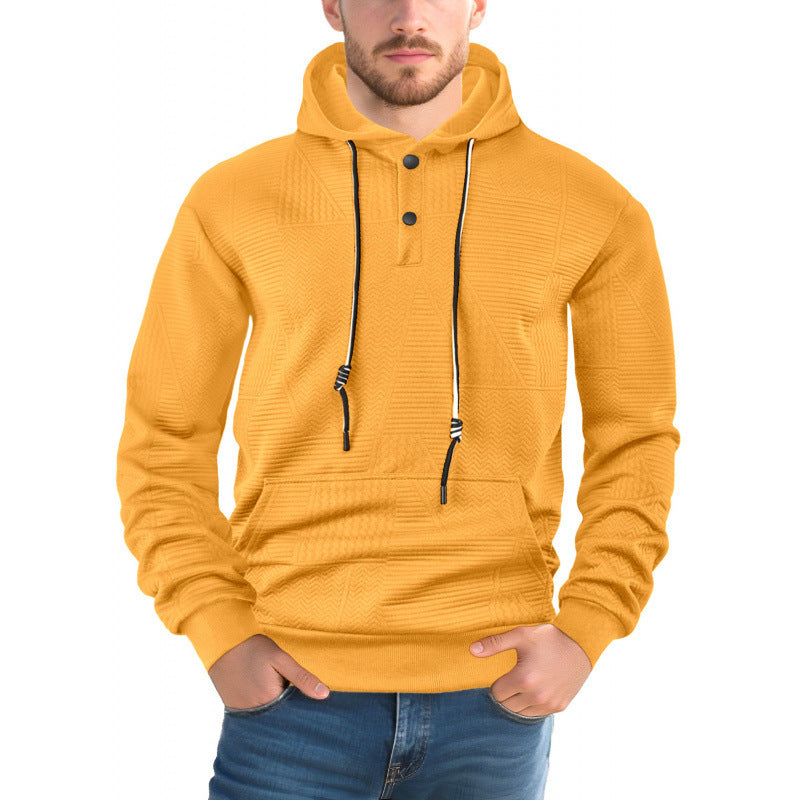 Men's Pullover Solid Color Casual Loose Long Sleeve Hooded Sweater
