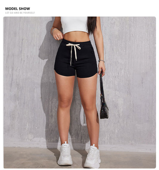 Plus Size A- Line Drawstring Denim Shorts For Women