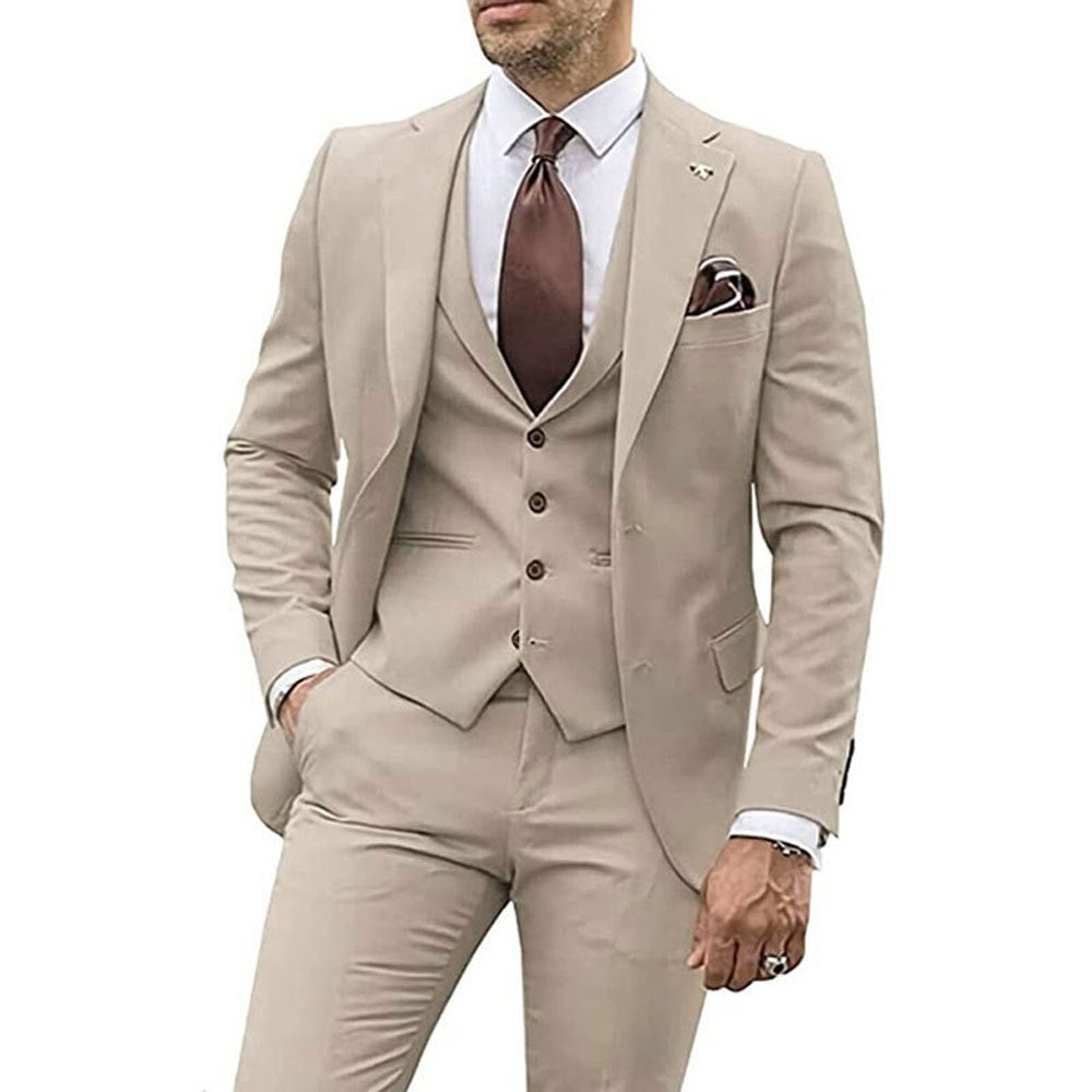 Men's Three-piece Slim-fit Dovetail Suit