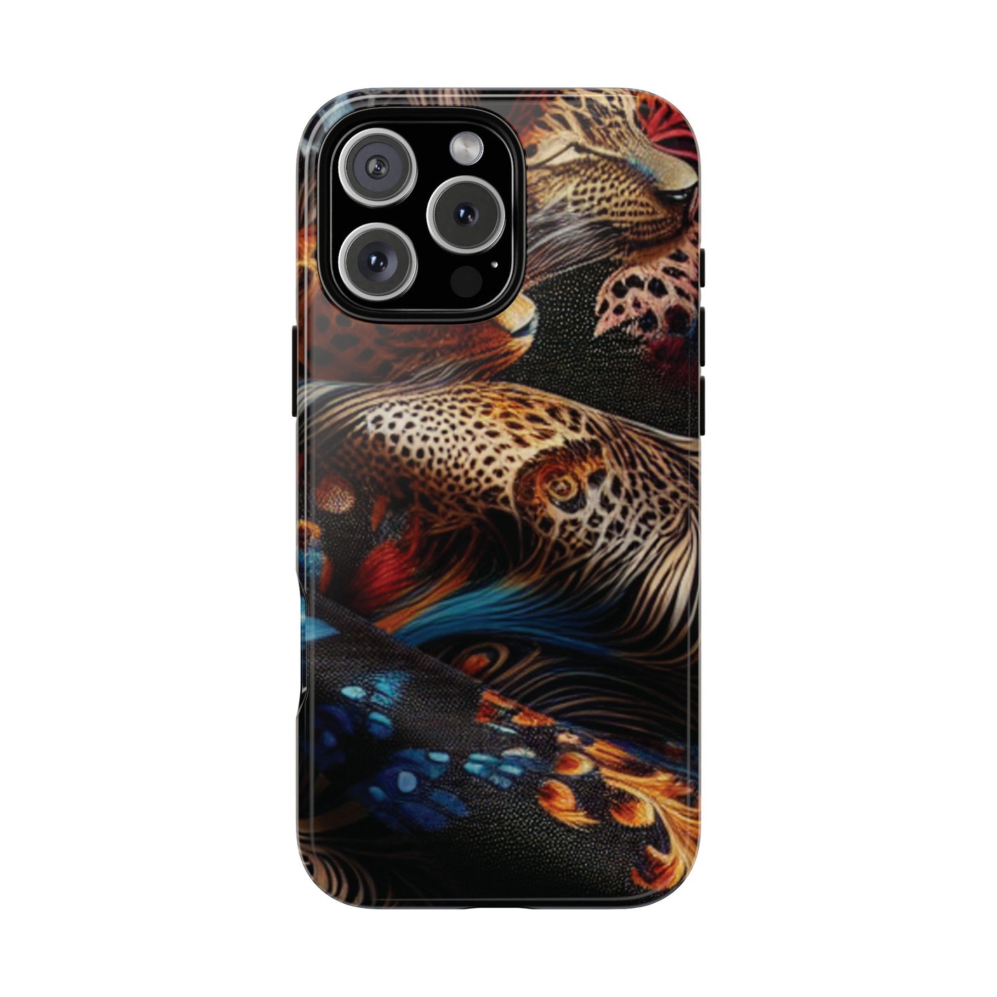Stylish Tough Phone Case with Elegant Black and Gold Design