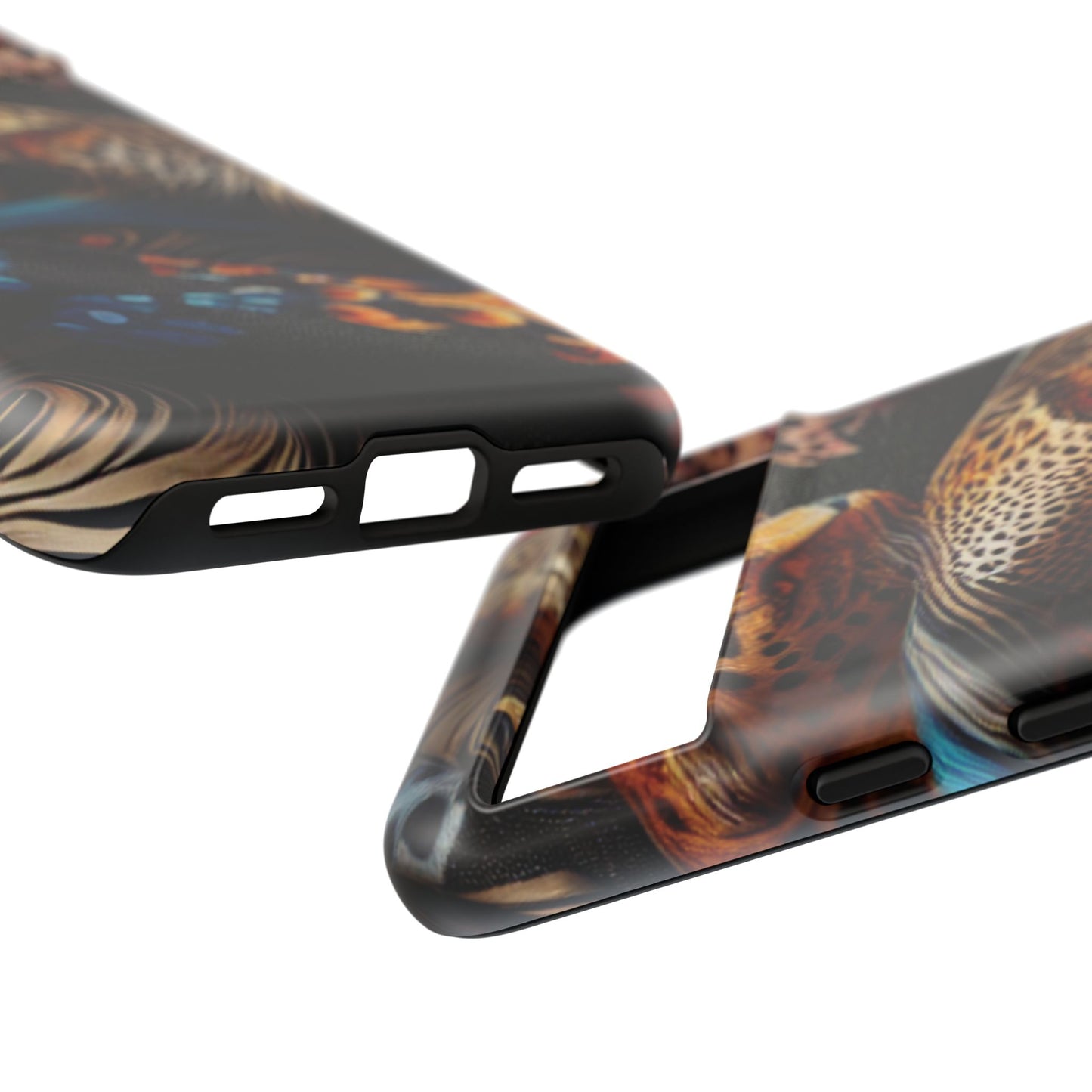 Stylish Tough Phone Case with Elegant Black and Gold Design