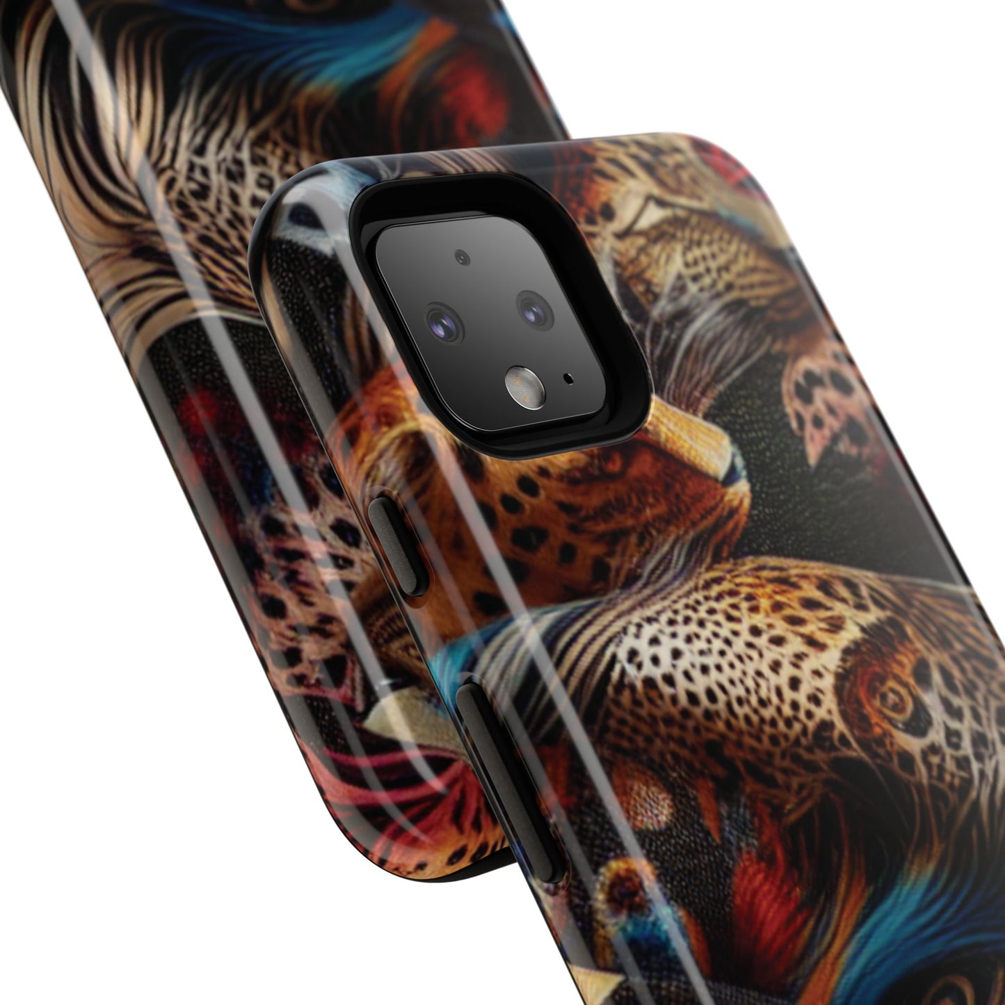 Stylish Tough Phone Case with Elegant Black and Gold Design
