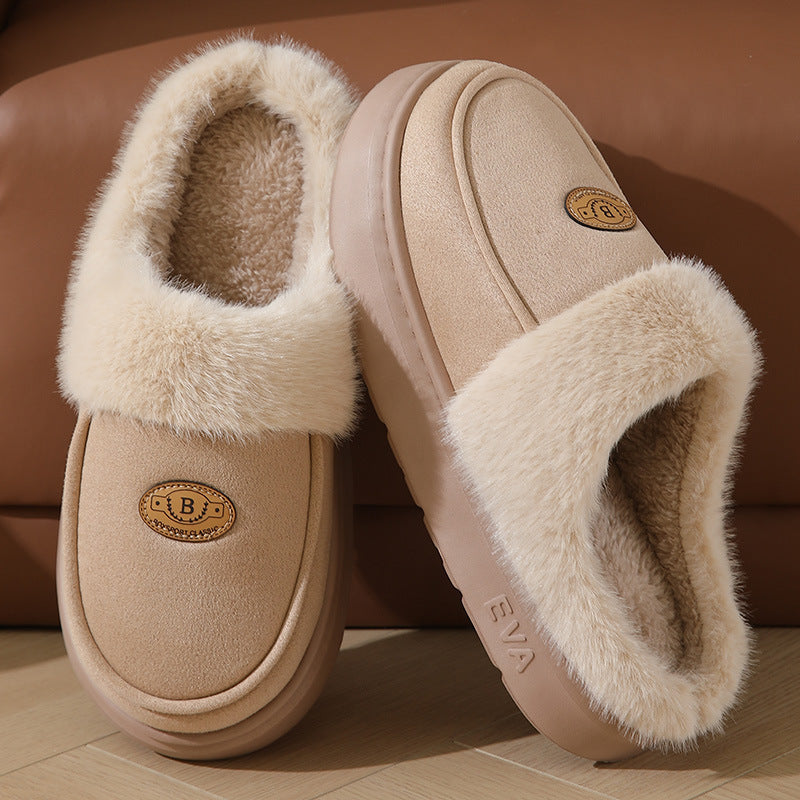 Men's Plush Suede Non-slip Slippers