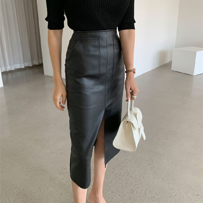 Temperament Deep Split Skirt