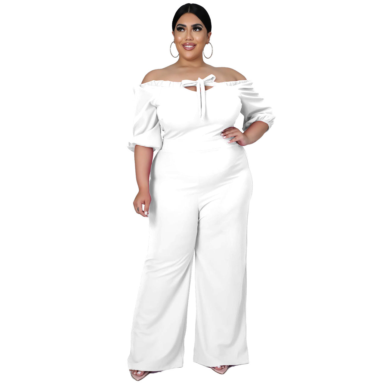 Women's Plus-Size Off-the-Shoulder Sexy Tube Jumpsuit