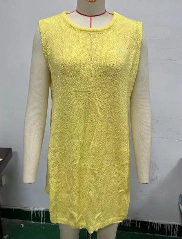 Summer Loose-fitting Casual Round-neck Vest Shorts Knitting Suit Women by GJG Denim