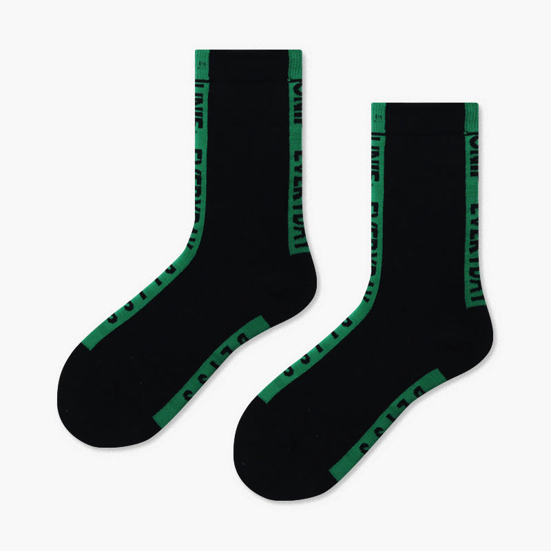 Men's Creative And Minimalist Printed Casual Breathable Mid Length Socks