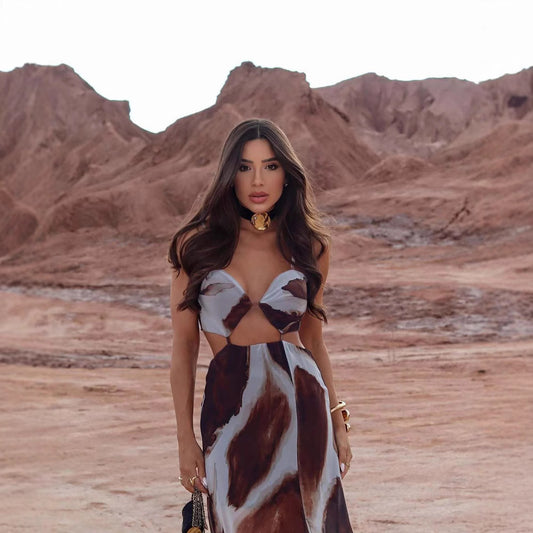 Tie-dye Spaghetti Straps Sleeveless Elegant Dress