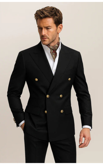 Men's Two-piece Double-breasted Suit