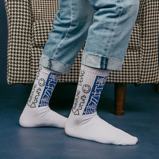 Men's Creative And Minimalist Printed Casual Breathable Mid Length Socks