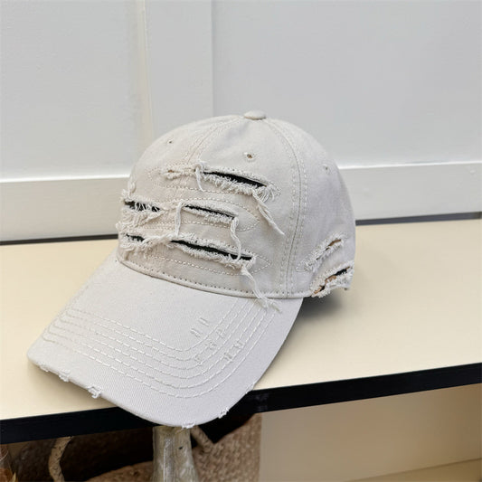 Men's Old Ripped Soft Top Baseball Cap by GJG Denim
