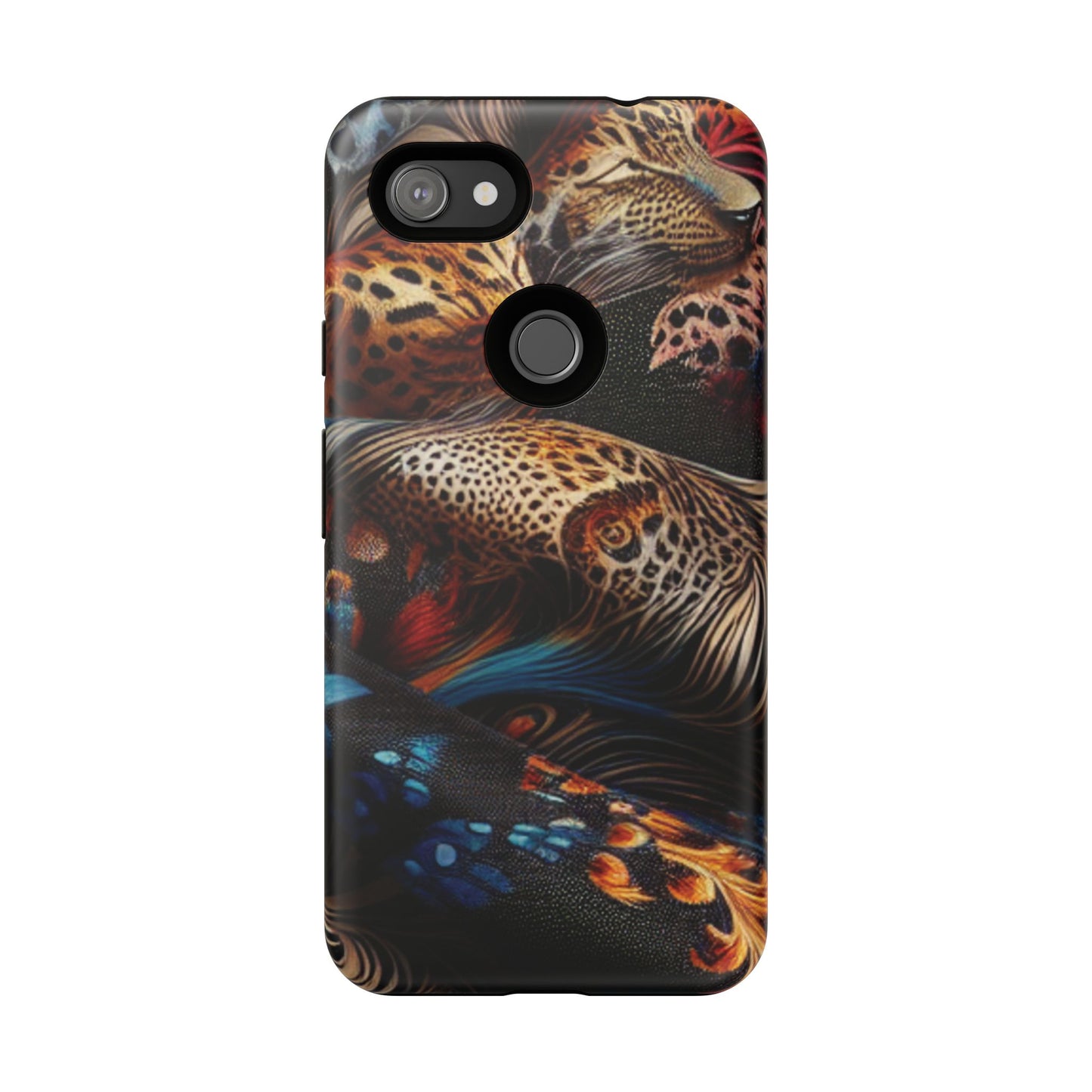 Stylish Tough Phone Case with Elegant Black and Gold Design