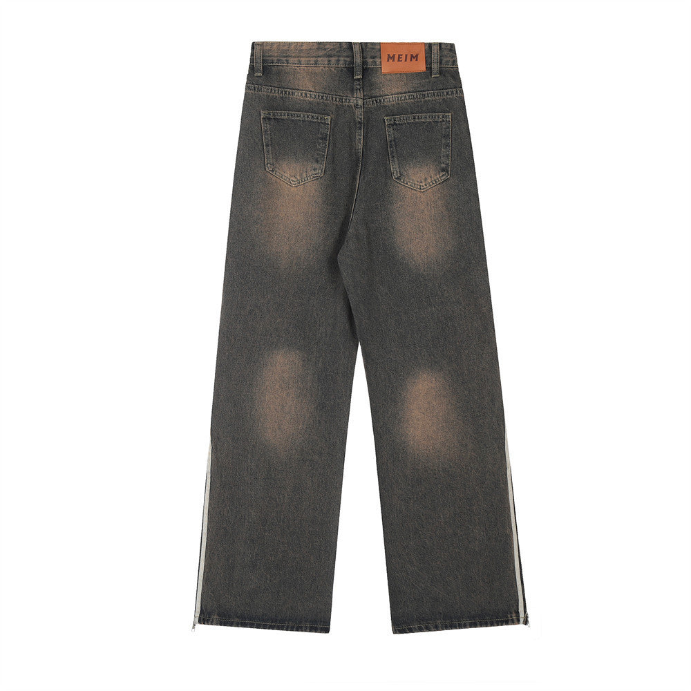 Fashion Side Zipper Slit Jeans For Men