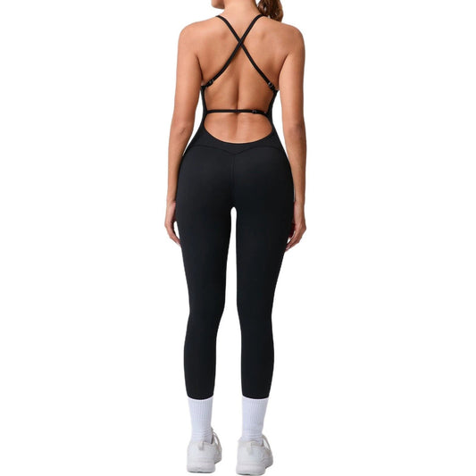 Sports Workout Clothes Tight Yoga Jumpsuit by GJG Denim