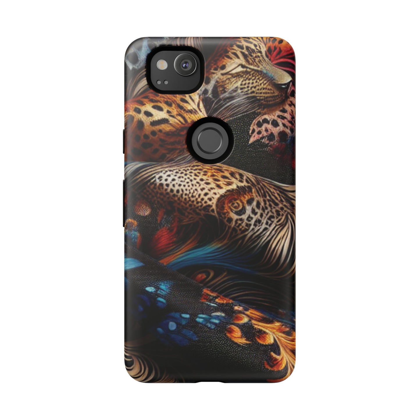 Stylish Tough Phone Case with Elegant Black and Gold Design