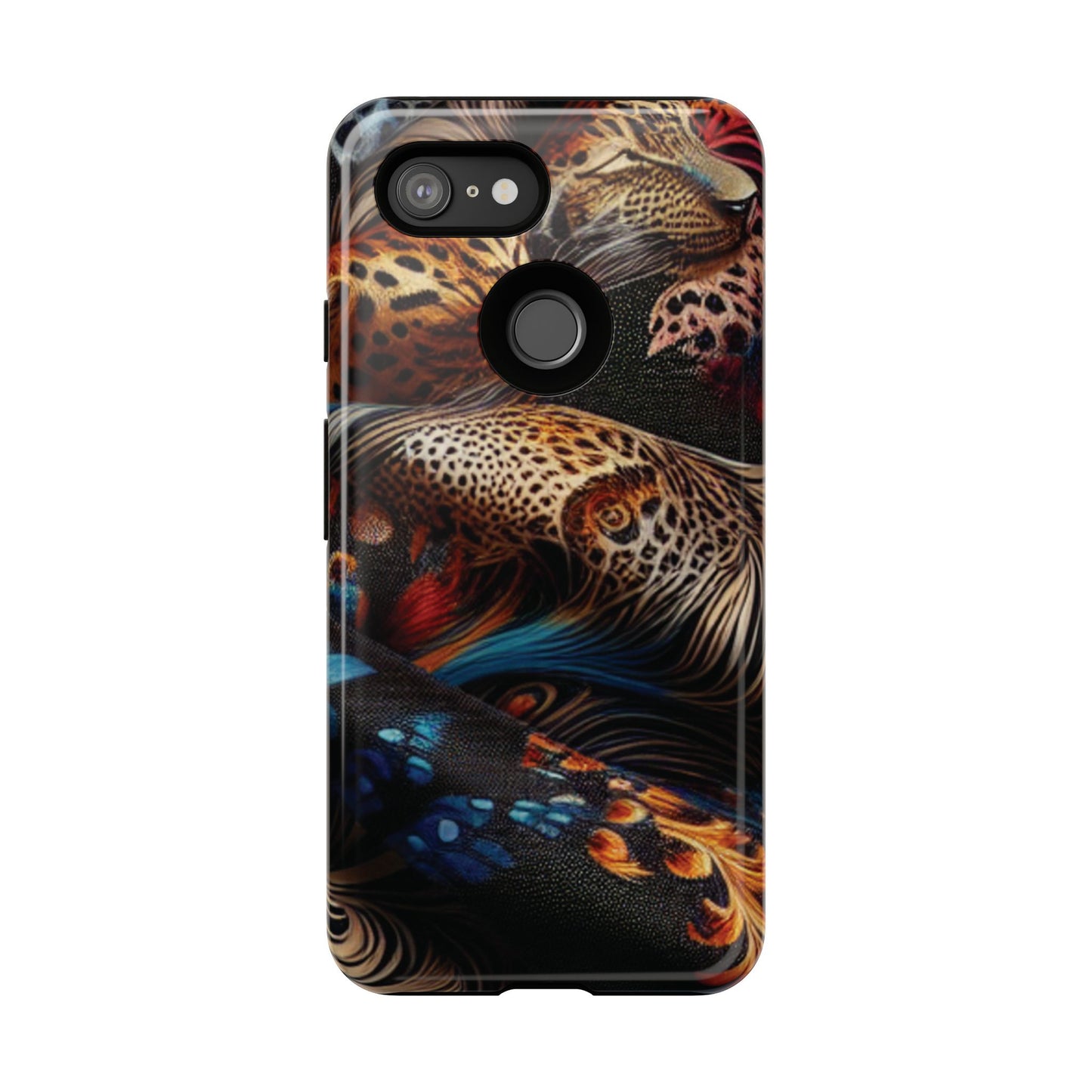 Stylish Tough Phone Case with Elegant Black and Gold Design
