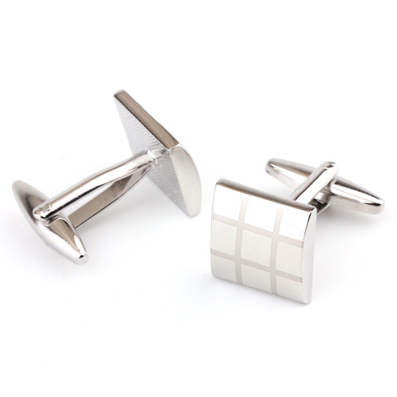 Men's Square Plaid Cufflinks