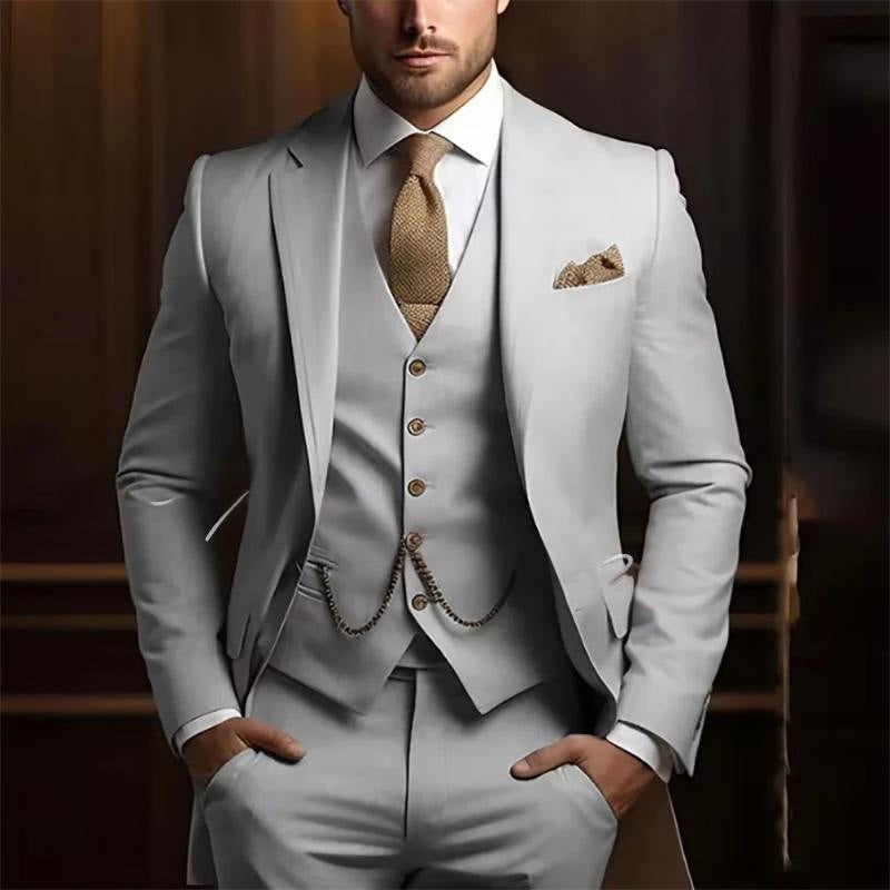 Men's High-grade Gentleman Temperament Slim Three-piece Suit