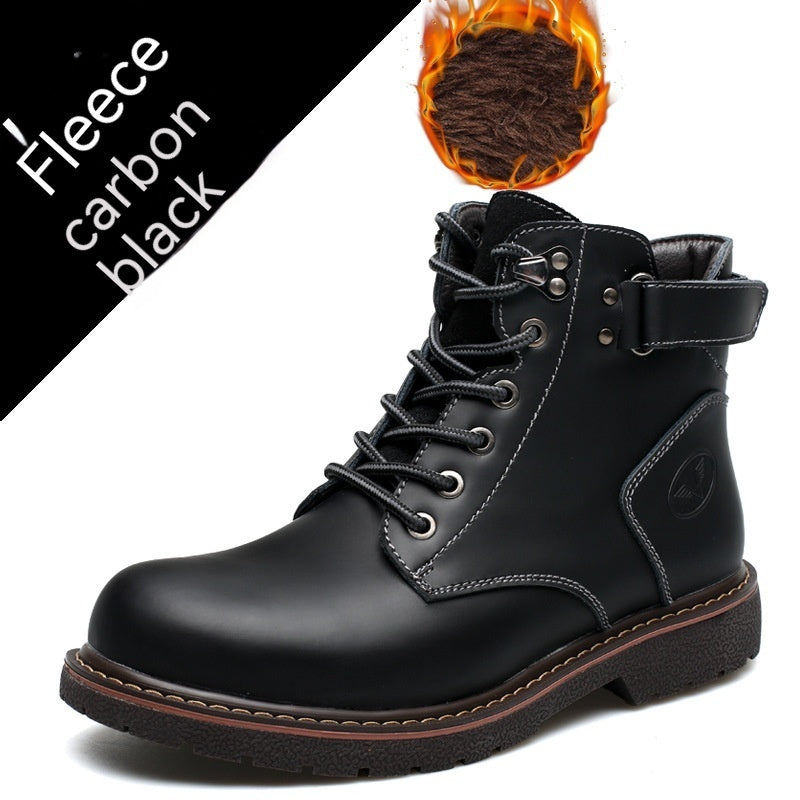 Men's Fleece-lined Martin Boots Casual Mid-top
