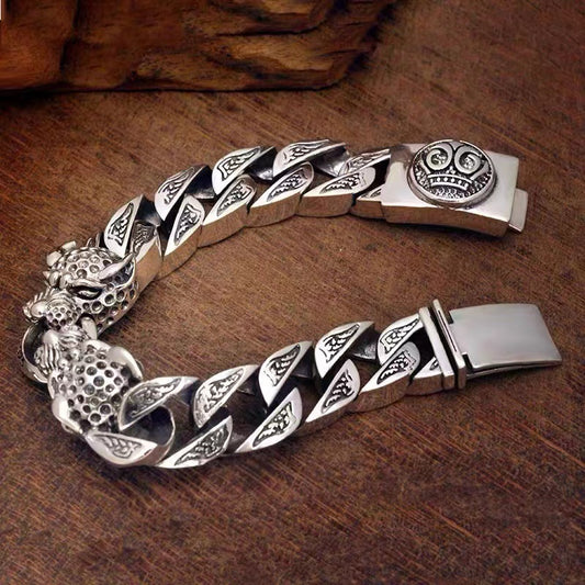 Retro Double-Leopard Men's Casual Bracelet