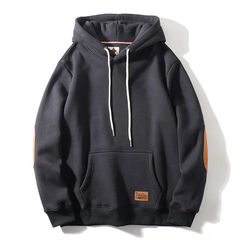 Men's Thick Warm Affixed Cloth Embroidered Hoodies