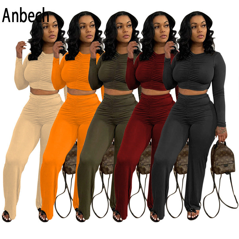 Long Sleeve Top Straight Leg Set