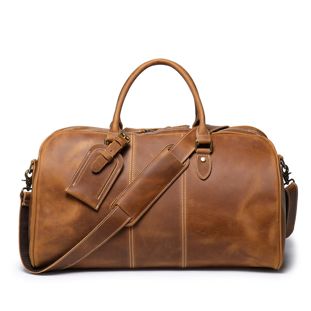 Retro Men's Genuine Leather Portable Travel Bag