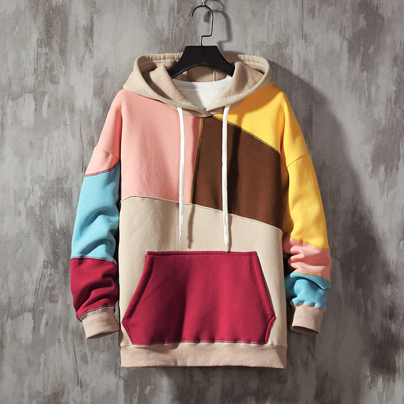 Men's Fleece-lined Thick Casual Loose Large Size Pullover Hoodie