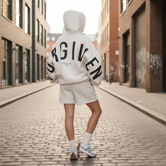 Men's Loose Letter Printed Hooded Sweater