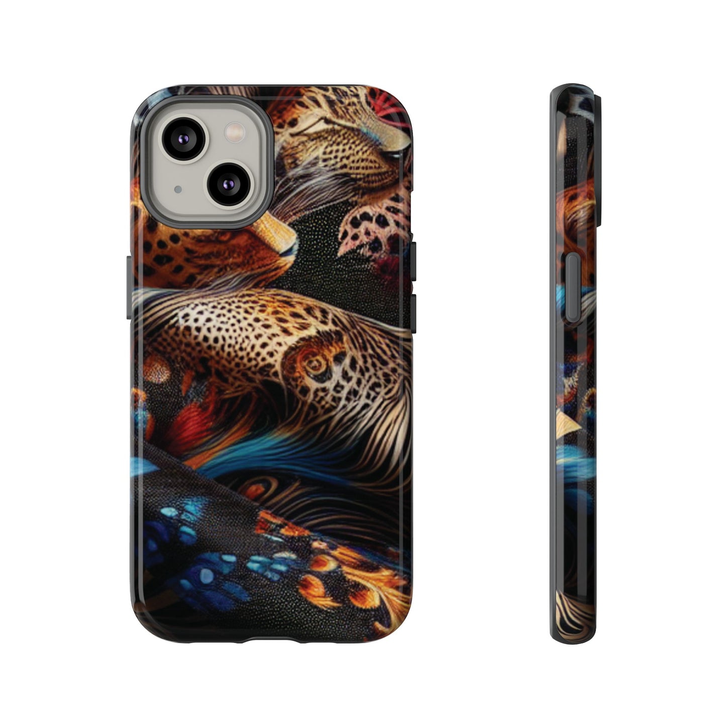 Stylish Tough Phone Case with Elegant Black and Gold Design