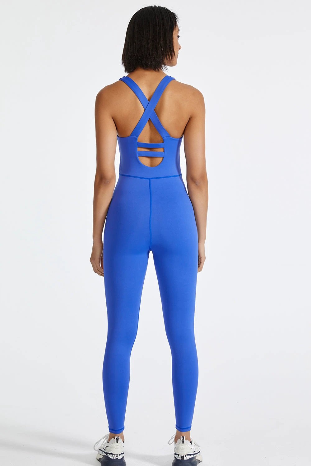 Crisscross Back Wide Strap Active Jumpsuit by Lady Ros