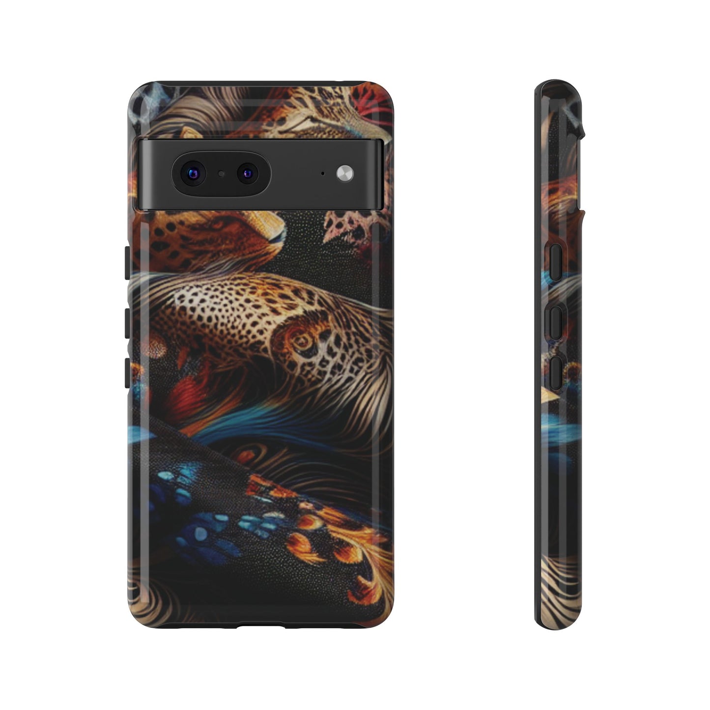 Stylish Tough Phone Case with Elegant Black and Gold Design