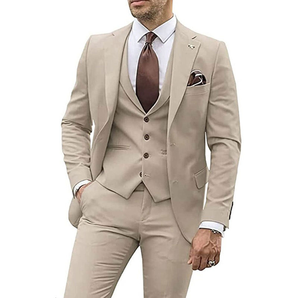 Men's Three-piece Slim-fit Dovetail Suit