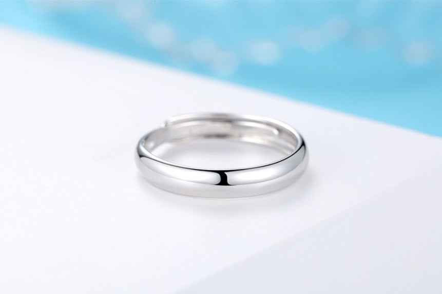 Men's Glossy Simple Silver Ring
