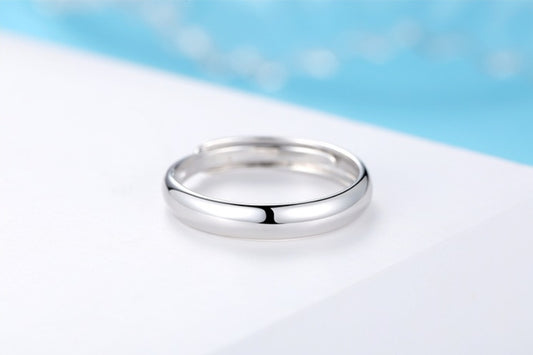 Men's Glossy Simple Silver Ring
