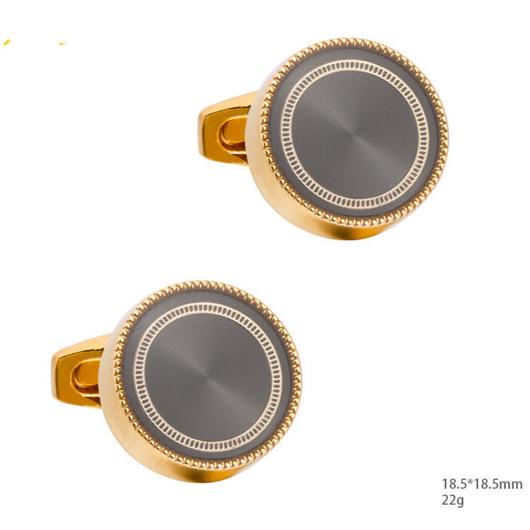 Men's Round CD Enamel Cufflinks