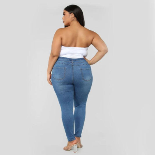 High waist ripped plus size jeans by GJG Denim