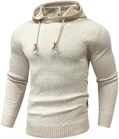 Men's Long Sleeve Solid Color Hooded Sweater