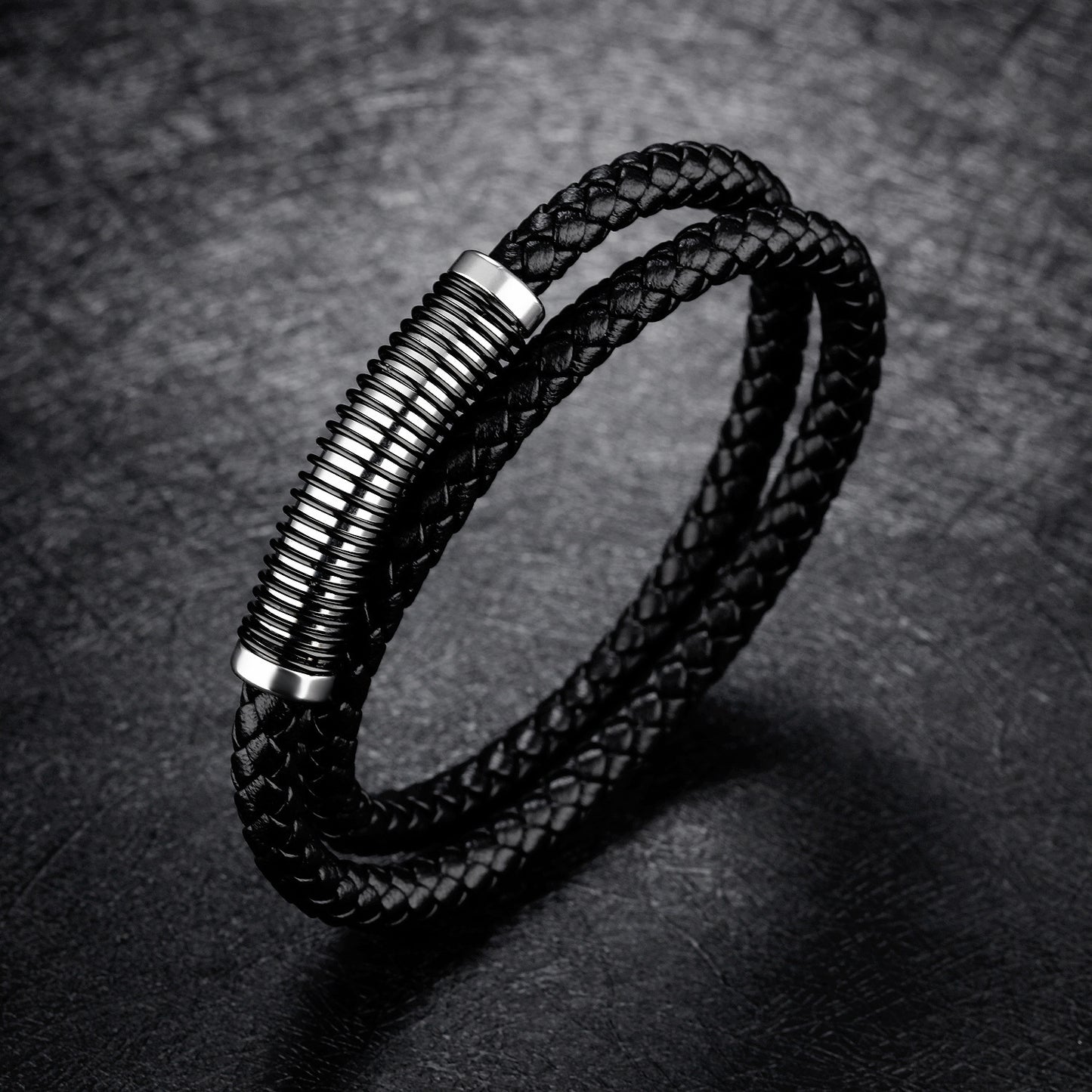 Men's Vintage Cowhide Double Bracelet