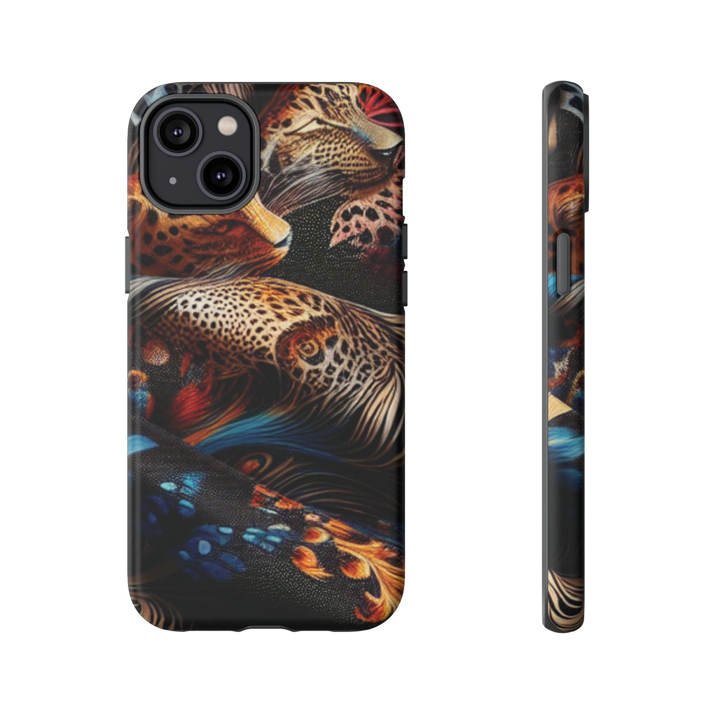Stylish Tough Phone Case with Elegant Black and Gold Design