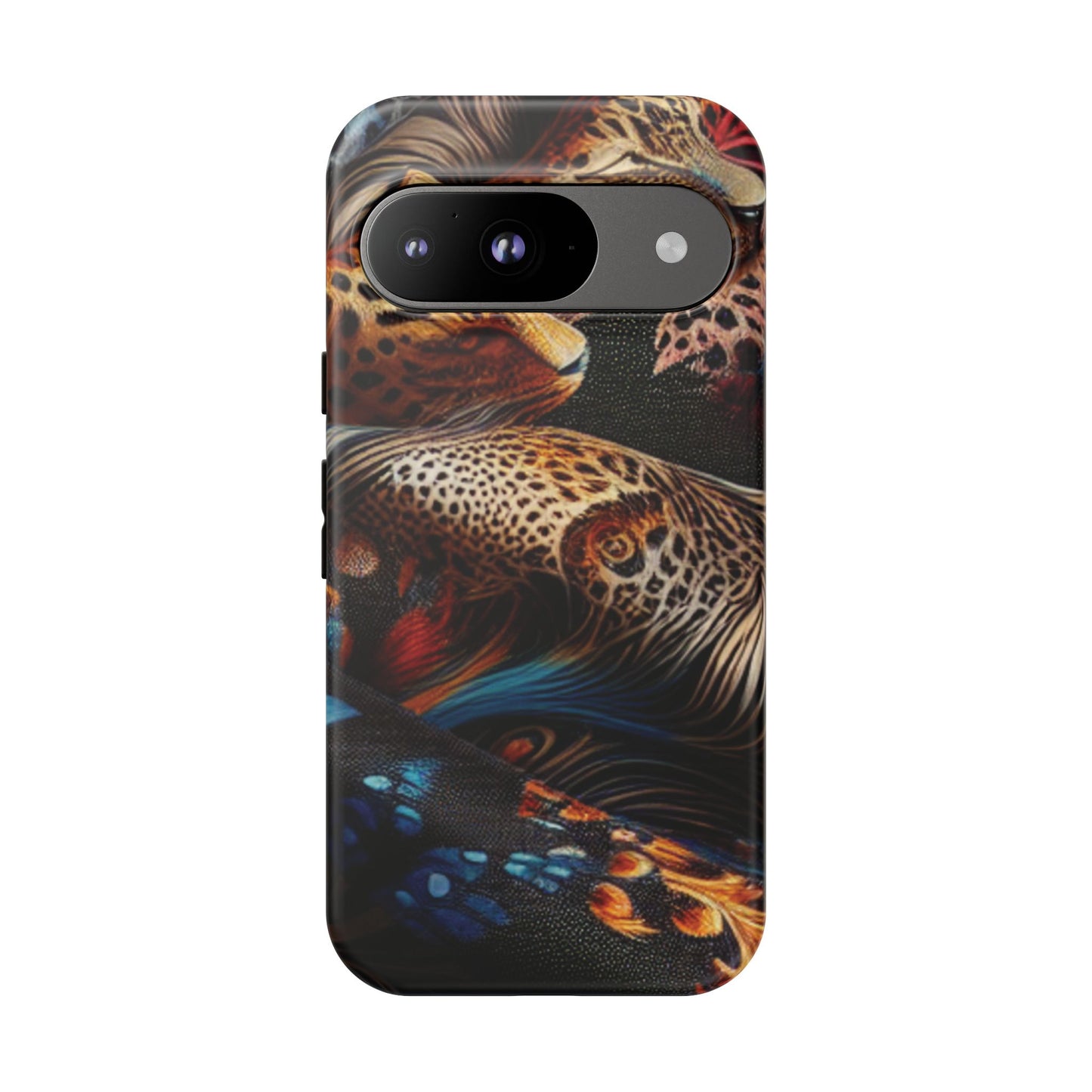 Stylish Tough Phone Case with Elegant Black and Gold Design