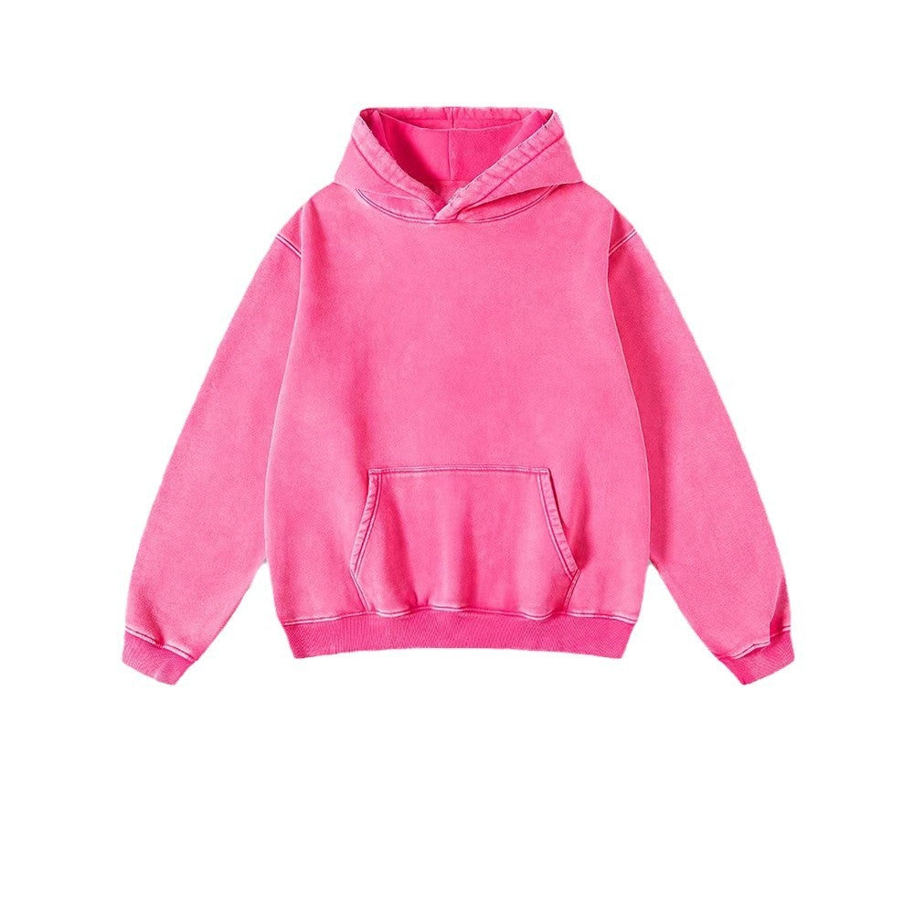 Men's Heavy Fleece-lined Thickened Retro Washed Sweater