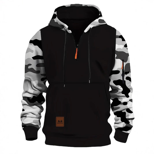 Men's Hooded Camouflage Zipper Sweater