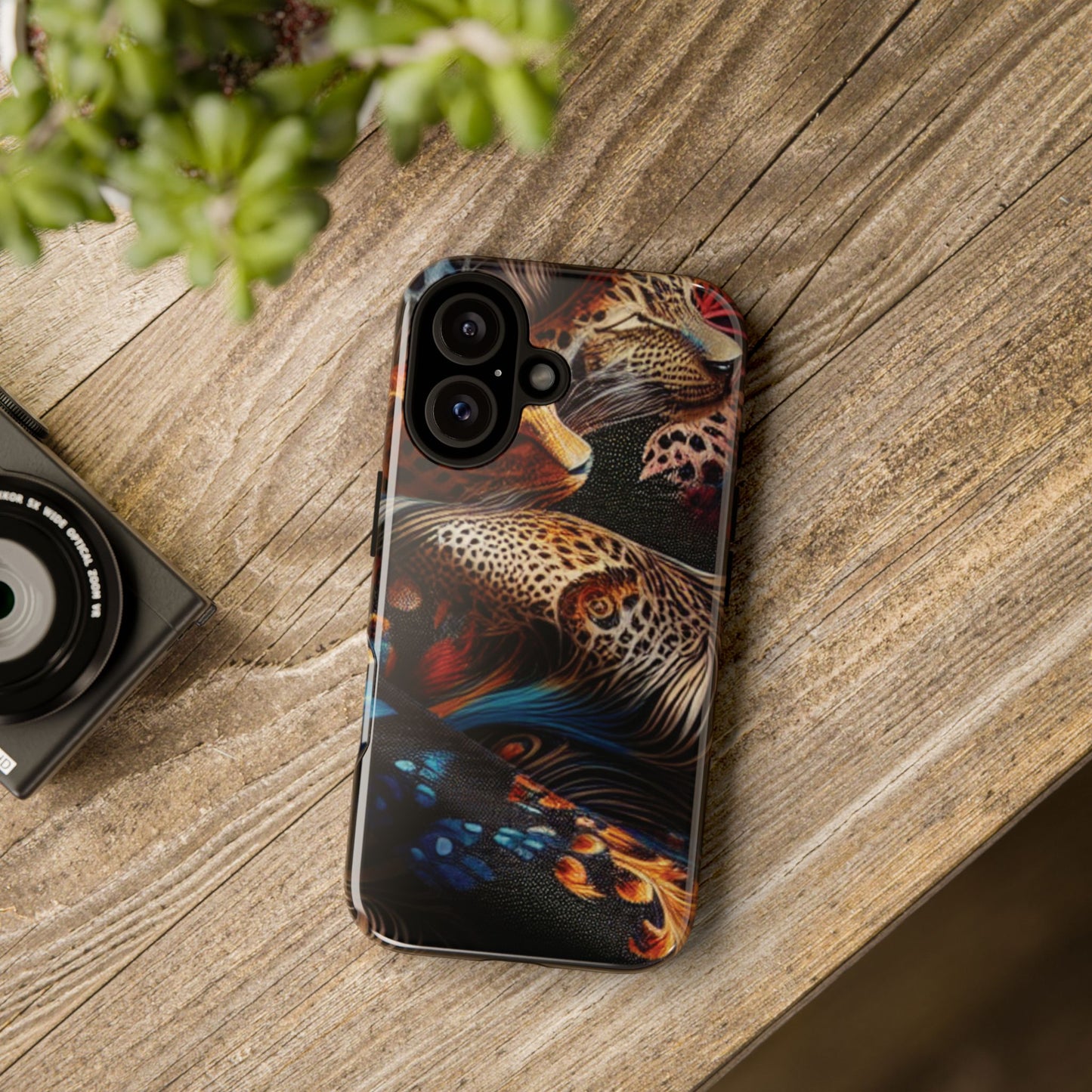 Stylish Tough Phone Case with Elegant Black and Gold Design