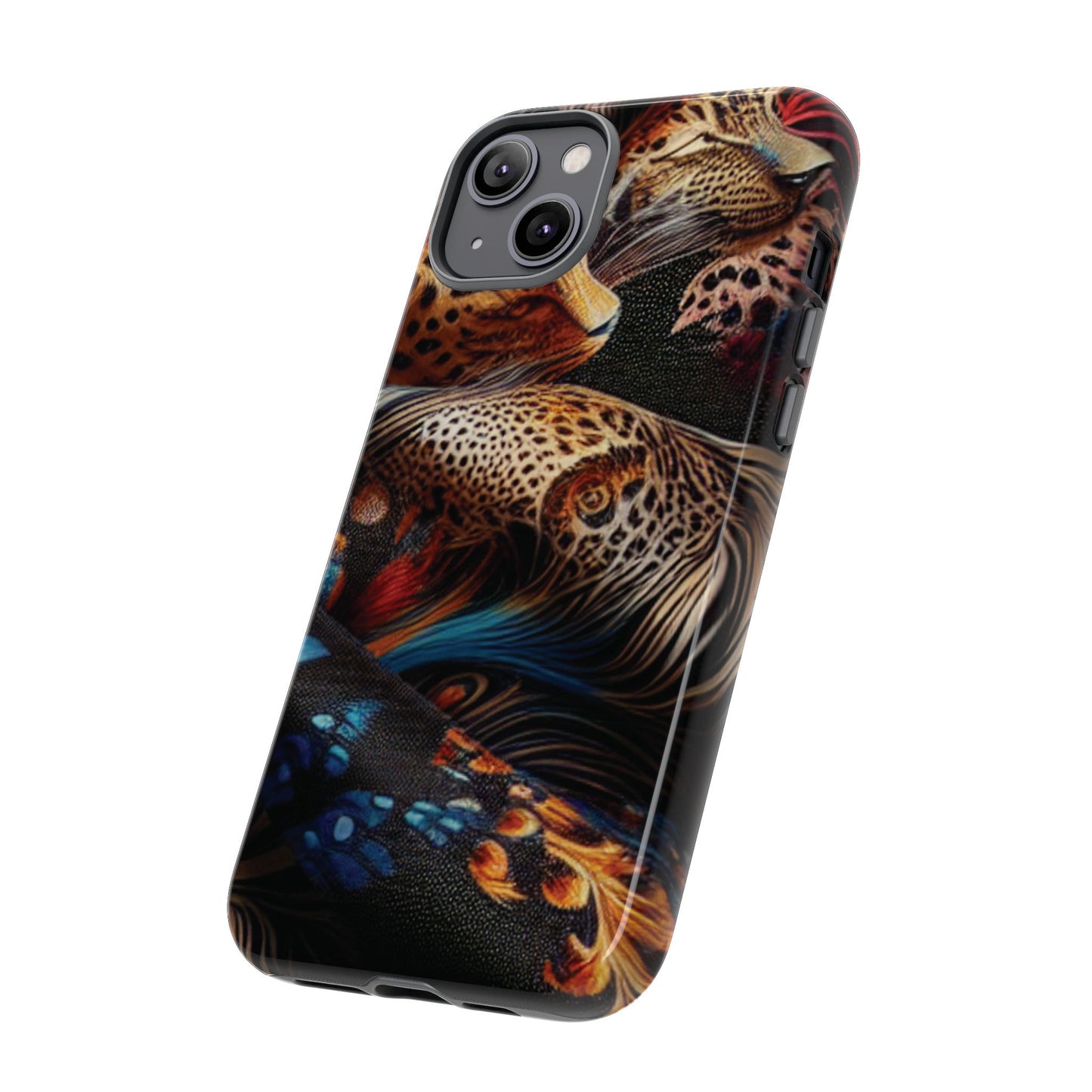 Stylish Tough Phone Case with Elegant Black and Gold Design