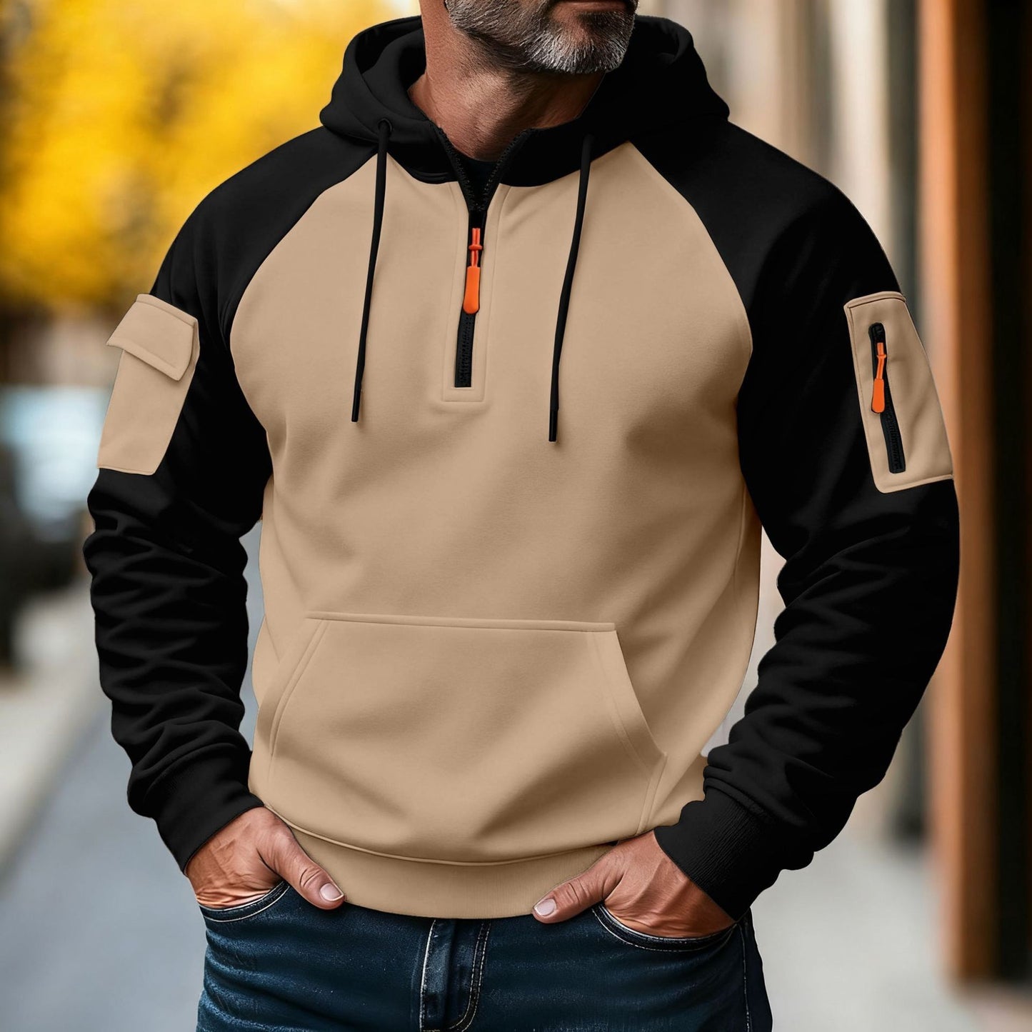 Men's Zipper Pullover Hooded Sweater