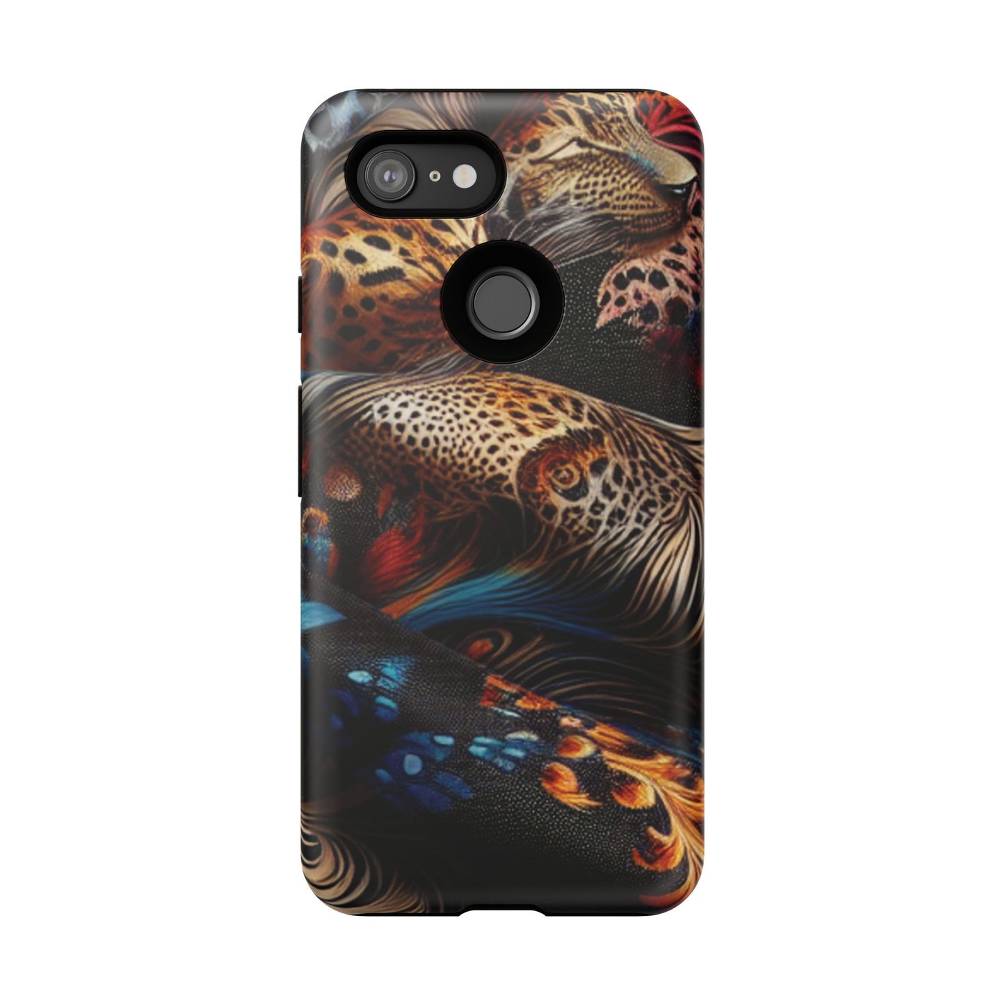 Stylish Tough Phone Case with Elegant Black and Gold Design