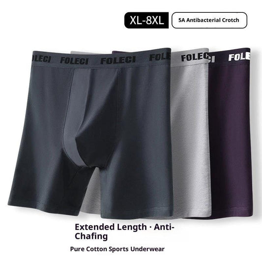 Men's Lengthened Sports Boxer Briefs Pure Cotton Breathable by GJG Denim