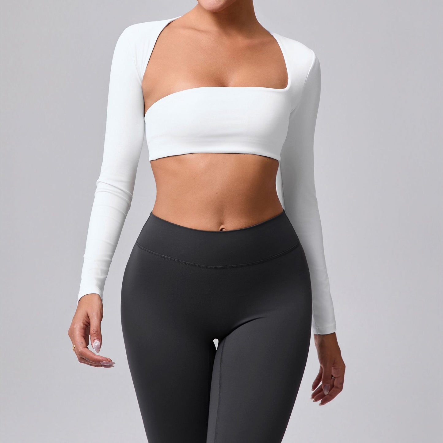 Autumn Sand Brushed Shawl Long Sleeve Yoga Wear