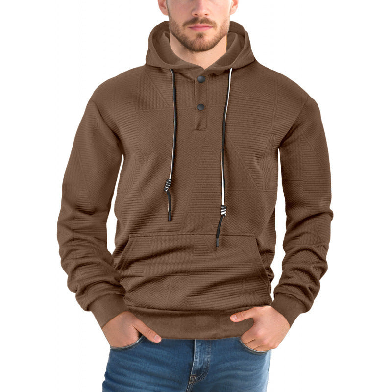 Men's Pullover Solid Color Casual Loose Long Sleeve Hooded Sweater